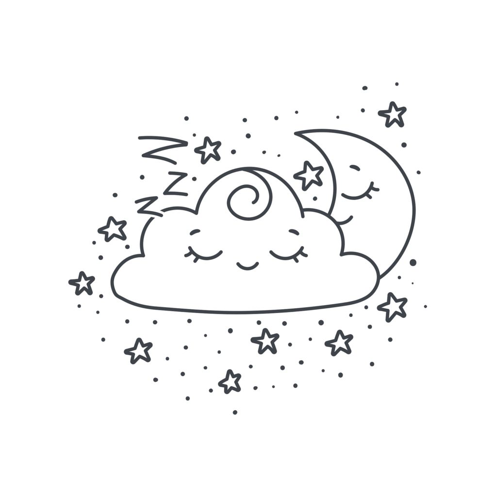 cloud with moon and stars
